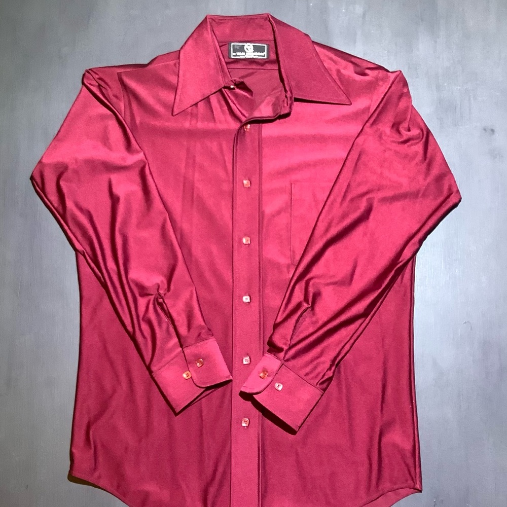 Vintage Van Heusen 100% Qiana Nylon Men’s 1970s Long Sleeve Shirt | Size 15-32